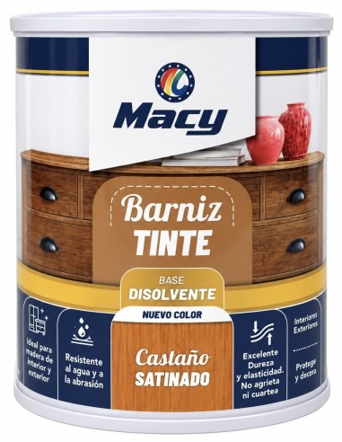 BARNIZ TINTE SATINADO CASTAÑO 375ml (Macy)