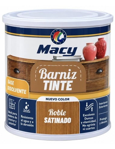 BARNIZ TINTE SATINADO ROBLE 125ml (Macy)