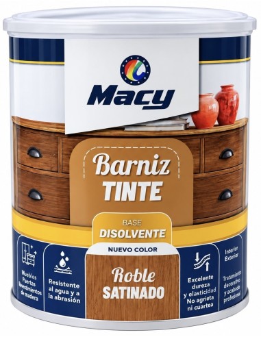 BARNIZ TINTE SATINADO ROBLE 375ml (Macy)