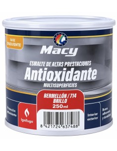 ESMALTE ANTIOXIDANTE BRILLO BERMELLÓN 714   250ml ALTAS PRESTACIONES (Macy)