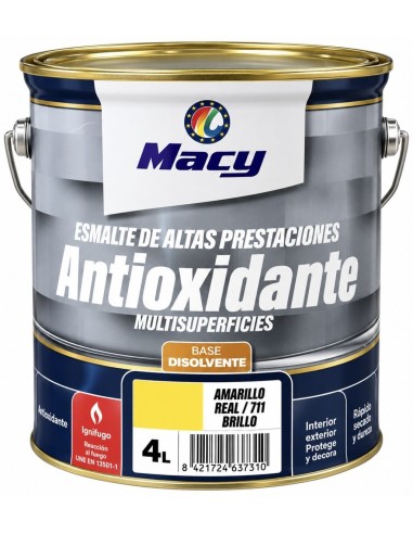 ESMALTE ANTIOXIDANTE BRILLO AMARILLO REAL 711 4lt ALTAS PRESTACIONES (Macy)