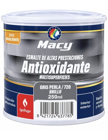 ESMALTE ANTIOXIDANTE BRILLO GRIS PERLA 720   250ml ALTAS PRESTACIONES (Macy)