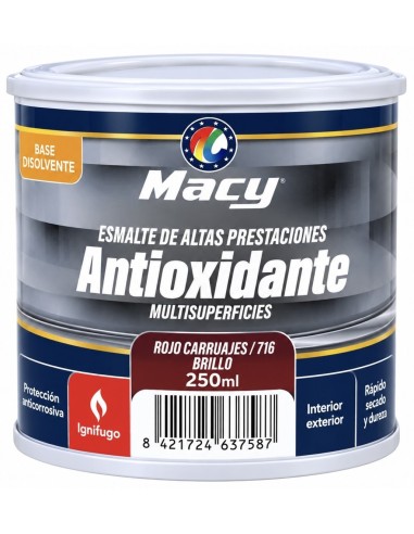 ESMALTE ANTIOXIDANTE BRILLO ROJO CARRUAJES 716   250ml ALTAS PRESTACIONES (Macy)