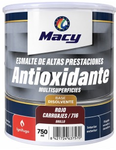 ESMALTE ANTIOXIDANTE BRILLO ROJO CARRUAJES 716   750ml ALTAS PRESTACIONES (Macy)