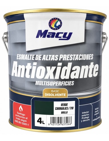 ESMALTE ANTIOXIDANTE BRILLO VERDE CARRUAJES 710  4lt ALTAS PRESTACIONES (Macy)