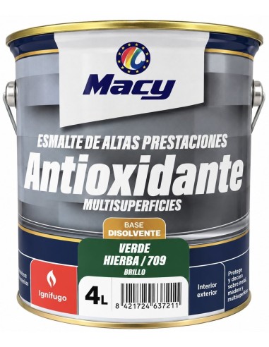 ESMALTE ANTIOXIDANTE BRILLO VERDE HIERBA 709  4lt ALTAS PRESTACIONES (Macy)
