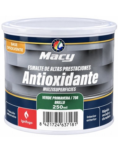 ESMALTE ANTIOXIDANTE BRILLO VERDE PRIMAVERA 708   250ml ALTAS PRESTACIONES (Macy)