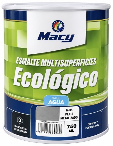 ESMALTE ECOLÓGICO METALIZADO PLATA N-35 750ml (Macy)