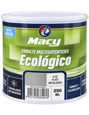 ESMALTE ECOLÓGICO PLATA METALIZADO 250ml (Macy)