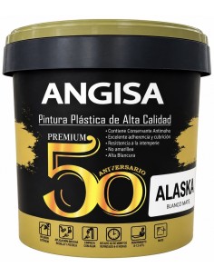 PINTURA PLÁSTICA MATE BLANCO ALASKA ANGISA 4lt 50 ANIVERSARIO