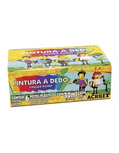 SURTIDO PINTURA A DEDO 6 COLORES 15ml (Acrilex)