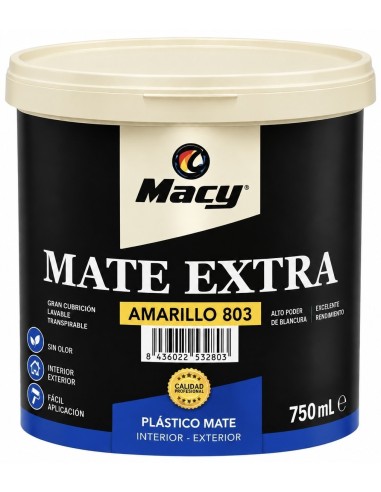PINTURA PLÁSTICA MATE EXTRA 803 AMARILLO 750ml (Macy)