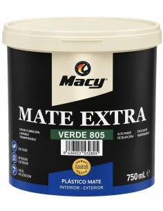 PINTURA PLÁSTICA MATE EXTRA 805 VERDE 750ml (Macy)