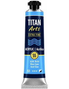 ACUARELA EXTRA FINA AZUL CYÁN Nº55  20ml serie 1 TITÁN