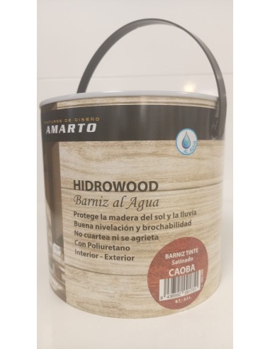 HIDROWOOD BARNIZ TINTE  AL AGUA SATINADO CAOBA 2,5lt (Amarto)