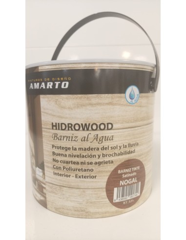 HIDROWOOD BARNIZ TINTE  AL AGUA SATINADO NOGAL 2,5lt (Amarto)