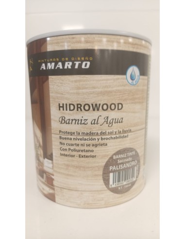 HIDROWOOD BARNIZ TINTE  AL AGUA SATINADO PALISANDRO 750ml (Amarto)