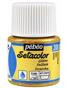 PINTURA TELA SETACOLOR GLITTER DORADO Nº208 45ml