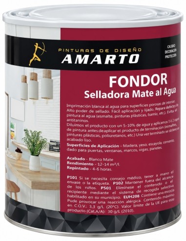 FONDO SELLADORA AL AGUA MATE BLANCO 750ml (Amarto)