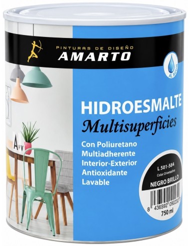 HIDROESMALTE MULTISUPERCIES BRILLO NEGRO 750ml (Amarto)