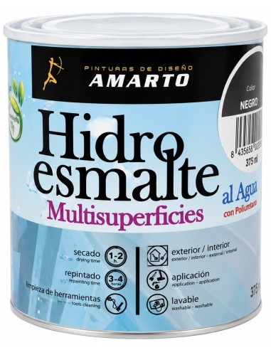 HIDROESMALTE MULTISUPERCIES SATINADO NEGRO 250ml (Amarto)