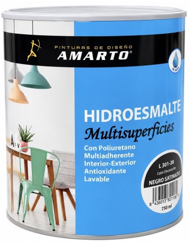 HIDROESMALTE MULTISUPERCIES SATINADO NEGRO 750ml (Amarto)