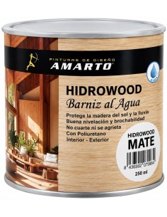 HIDROWOOD BARNIZ MARINO AL AGUA MATE INCOLORO 250ml (Amarto)