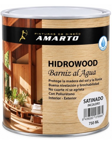 HIDROWOOD BARNIZ MARINO AL AGUA SATINADO INCOLORO 750ml (Amarto)