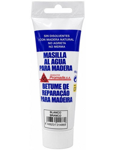 MASILLA PARA MADERA AL AGUA BLANCO 150grs (Promade)