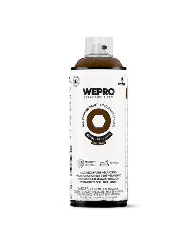SPRAY WEPRO BASE DISOLVENTE RAL 8011 MARRÓN JAZZ  400ml