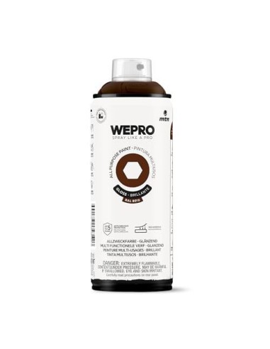 SPRAY WEPRO BASE DISOLVENTE RAL 8016 MARRÓN CHARLIE  400ml