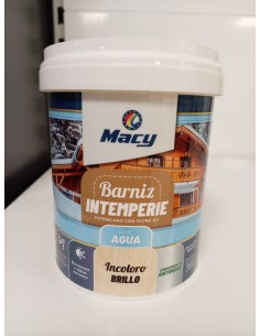 BARNIZ INTEMPERIE AL AGUA INCOLORO BRILLO 750ml (Macy)