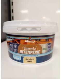 BARNIZ INTEMPERIE AL AGUA INCOLORO MATE 375ml (Macy)