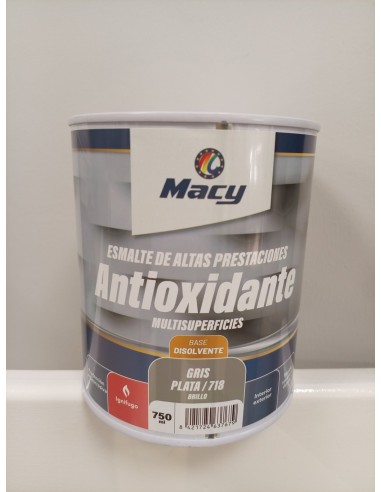 ESMALTE ANTIOXIDANTE BRILLO GRIS PLATA 718  4lt ALTAS PRESTACIONES (Macy)
