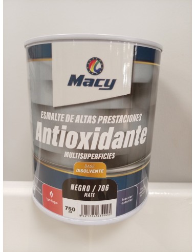ESMALTE ANTIOXIDANTE MATE NEGRO 706  4lt ALTAS PRESTACIONES (Macy)