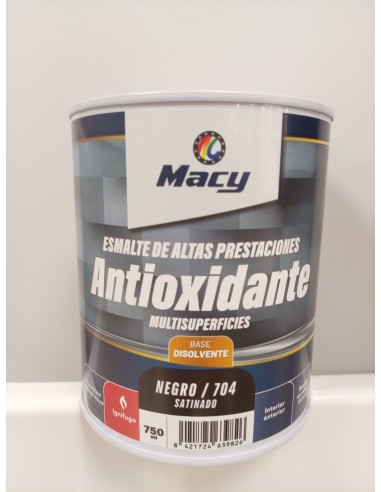 ESMALTE ANTIOXIDANTE SATINADO NEGRO 704  4lt ALTAS PRESTACIONES (Macy)