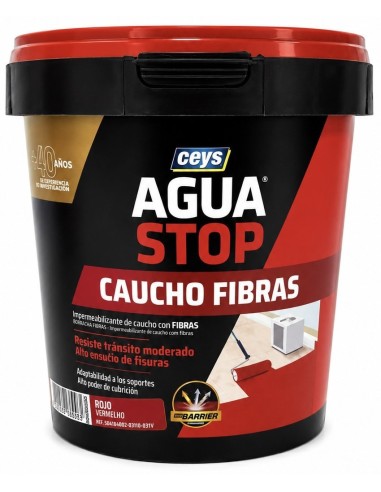 AGUA STOP CAUCHO FIBRAS ROJO 1kg CEYS