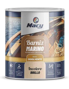 BARNIZ MARINO DISOLVENTE INCOLORO BRILLO 750ml (Macy)