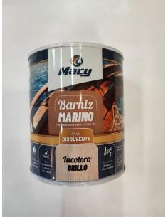 BARNIZ MARINO DISOLVENTE INCOLORO BRILLO 4lt (Macy)