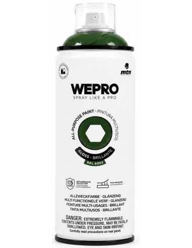 SPRAY WEPRO BASE DISOLVENTE RAL 6002 VERDE ENVIDIA 400ml