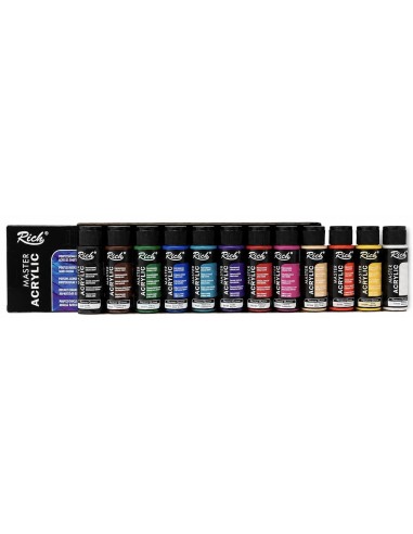 MASTERMIX ACRÍLICO 12 COLORES 60cc (Rich)