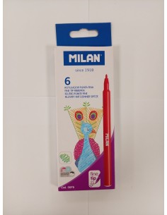 CAJA 6 ROTULADORES PUNTA FINA BASE AGUA cód.06F6 (Milán)
