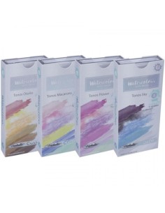SET 6 ACUARELAS 1/2 GODET METALLIC TONOS MACARONS (Artis decor)