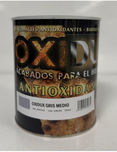 ESMALTE ANTIOXIDANTE OXIDUX BRILLO GRIS MEDIO 750ml (Nupinsur)