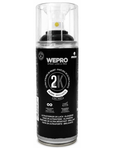 SPRAY 2K BARNIZ BRILLO NEGRO RAL 9005 400ml MONTANA