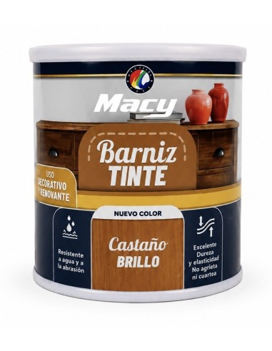 BARNIZ TINTE BRILLO CASTAÑO 125ml (Macy)