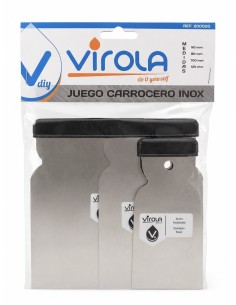 JUEGO ESPÁTULAS CARROCERO INOX VIROLA