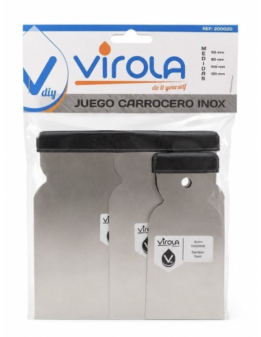 JUEGO ESPÁTULAS CARROCERO INOX VIROLA