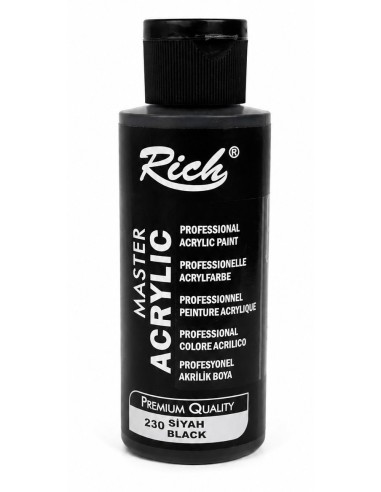 PINTURA ACRÍLICA MATE  NEGRO Nº230 120ml (Rich)