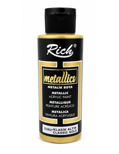 PINTURA ACRÍLICA METALLICS ORO CLASSIC 03957 120ml (Rich)